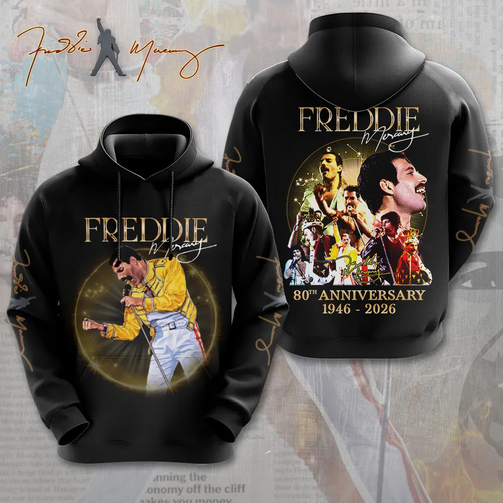 LIMITED EDITION - NEW CUSTOMIZED FREDDIE MERCURY T-SHIRT, HOODIE, ZIP HOODIE