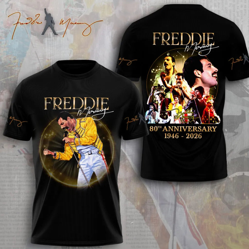 LIMITED EDITION - NEW CUSTOMIZED FREDDIE MERCURY T-SHIRT, HOODIE, ZIP HOODIE