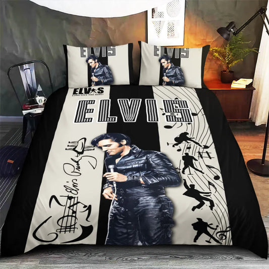 LIMITED EDITION - NEW CUSTOMIZED ELVIS PRESLEY 3-PIECE DUVET BEDDING SET