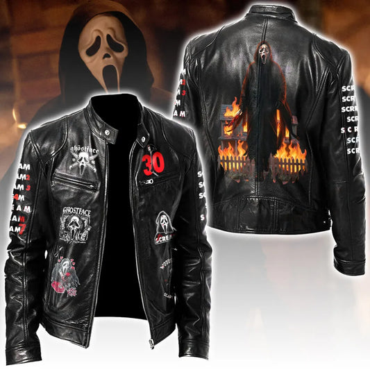 LIMITED EDITION - NEW CUSTOMIZED SCRE MOTORCYCLE LEATHER JACKET