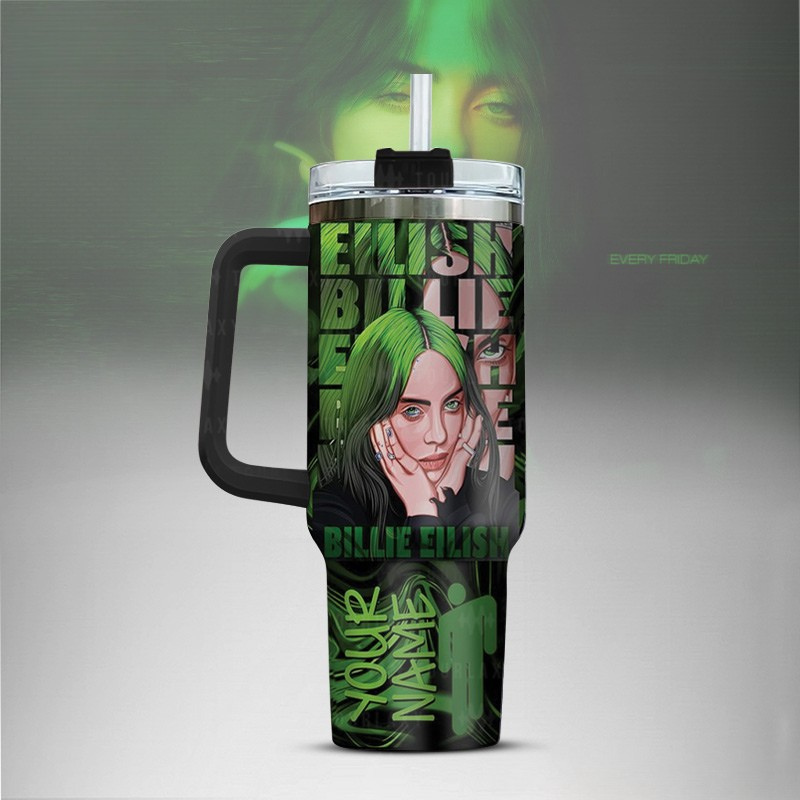 LIMITED EDITION - NEW CUSTOMIZED BILLIE EILISH TUMBLER CUP
