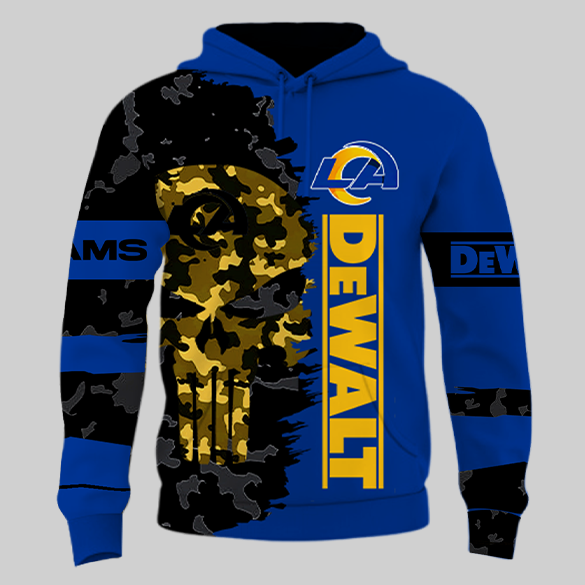 LIMITED EDITION - NEW CUSTOMIZED NFL22 LAR LOS ANGELES RAMS DEWALT UNISEX T-SHIRT, POLO, HOODIE & JACKETS