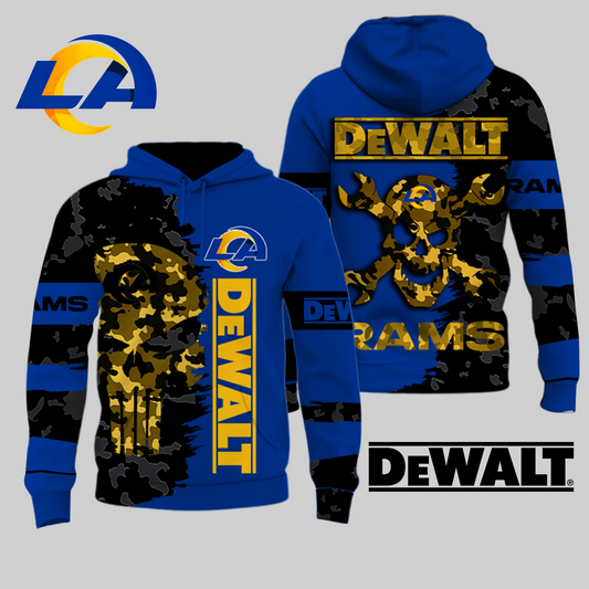LIMITED EDITION - NEW CUSTOMIZED NFL22 LAR LOS ANGELES RAMS DEWALT UNISEX T-SHIRT, POLO, HOODIE & JACKETS