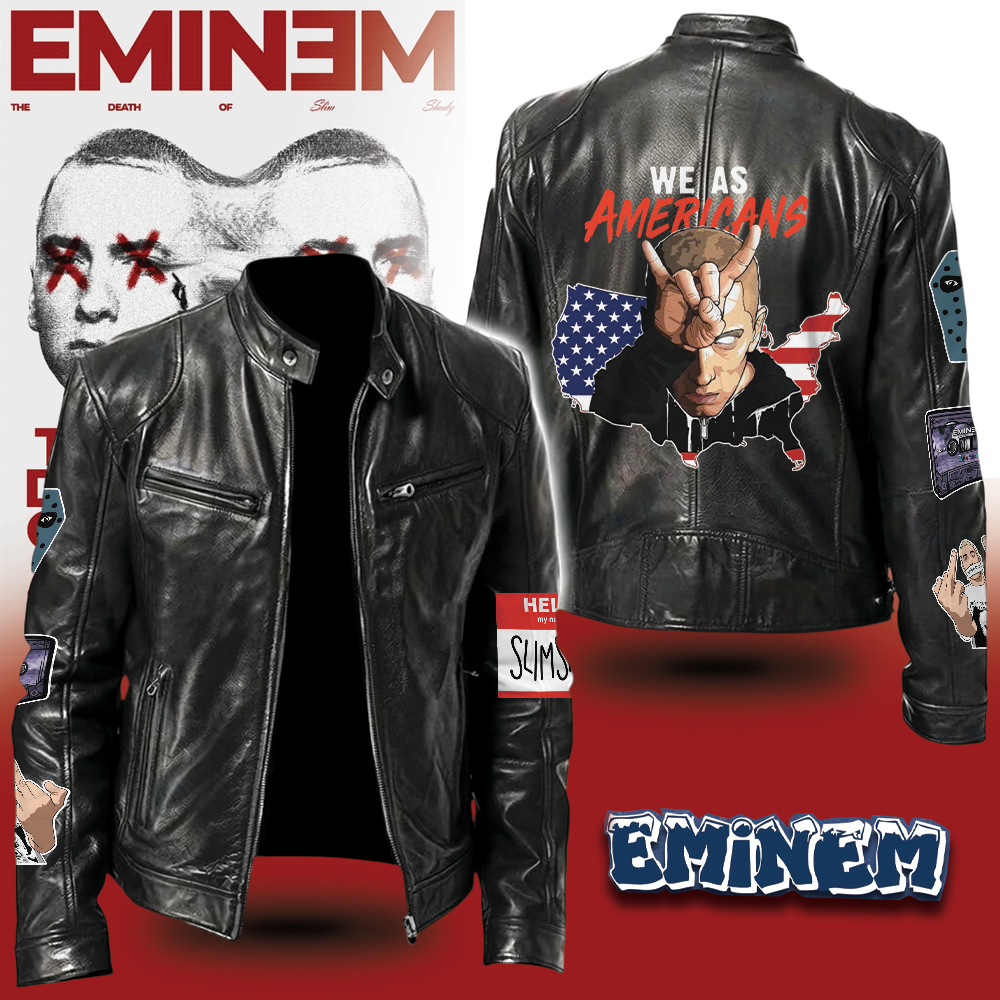 LIMITED EDITION - NEW CUSTOMIZED EMINEM MOTORCYCLE LEATHER JACKET