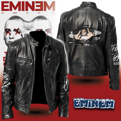 LIMITED EDITION - NEW CUSTOMIZED EMINEM MOTORCYCLE LEATHER JACKET