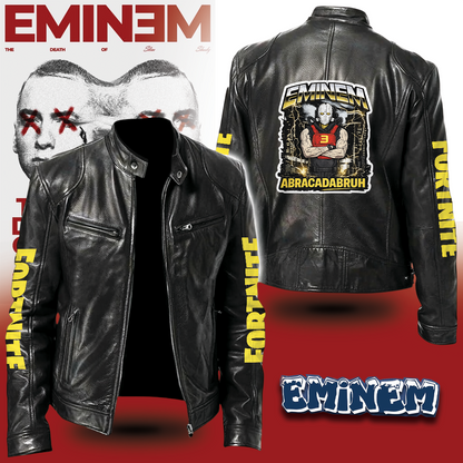 LIMITED EDITION - NEW CUSTOMIZED EMINEM MOTORCYCLE LEATHER JACKET
