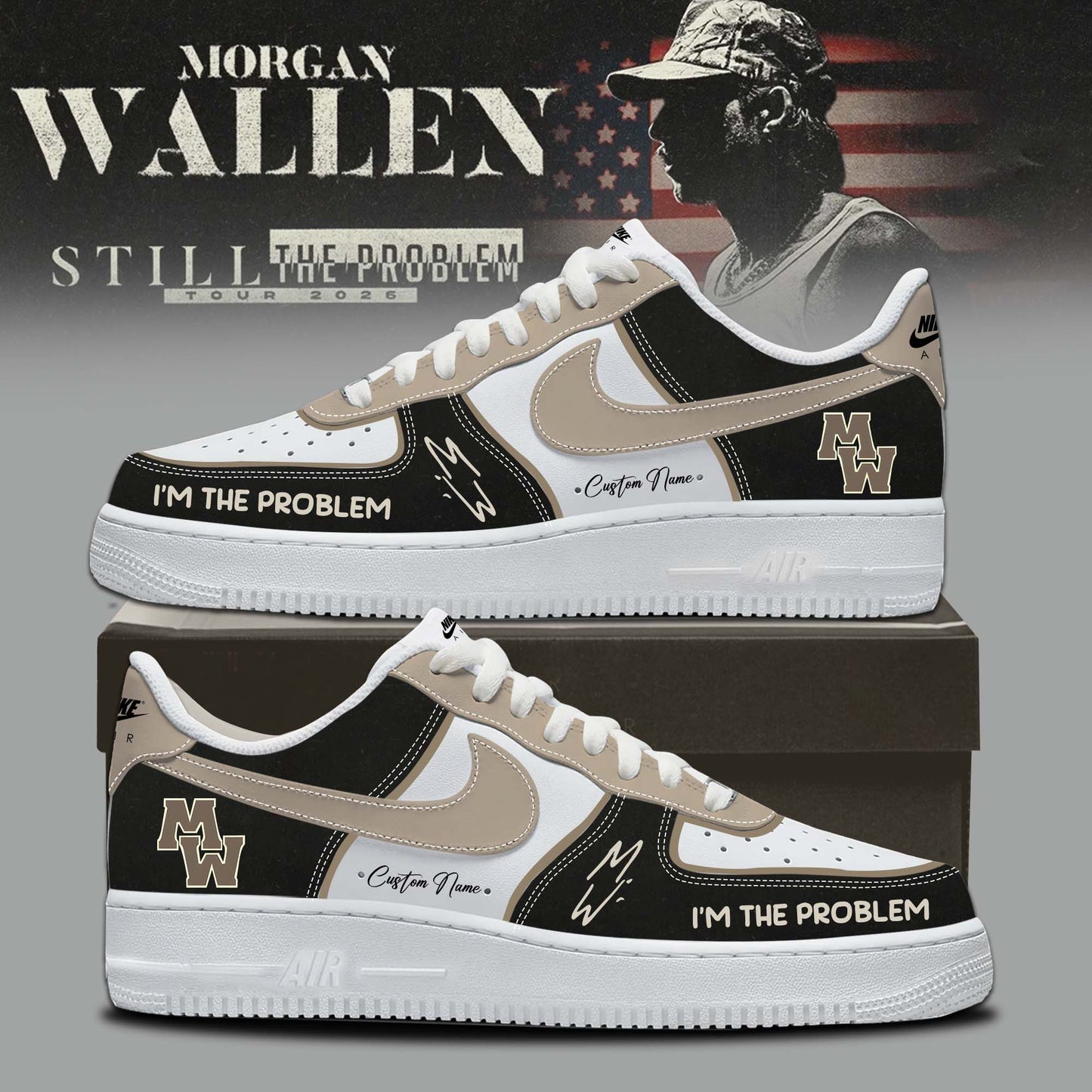 LIMITED EDITION - NEW CUSTOMIZED MORGAN WALLEN AF1 SHOES