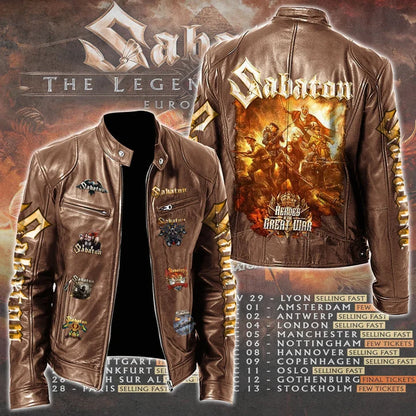 LIMITED EDITION - NEW CUSTOMIZED SABATON MOTORCYCLE LEATHER JACKET