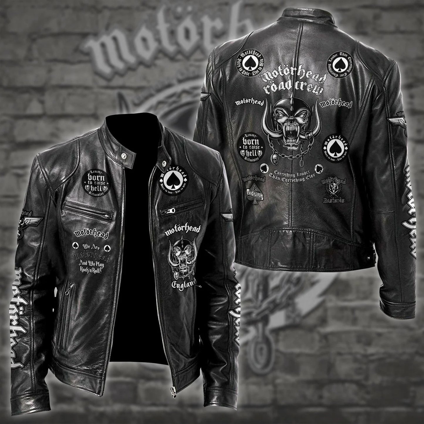 LIMITED EDITION - NEW CUSTOMIZED MOTÖRHEAD MOTORCYCLE LEATHER JACKET