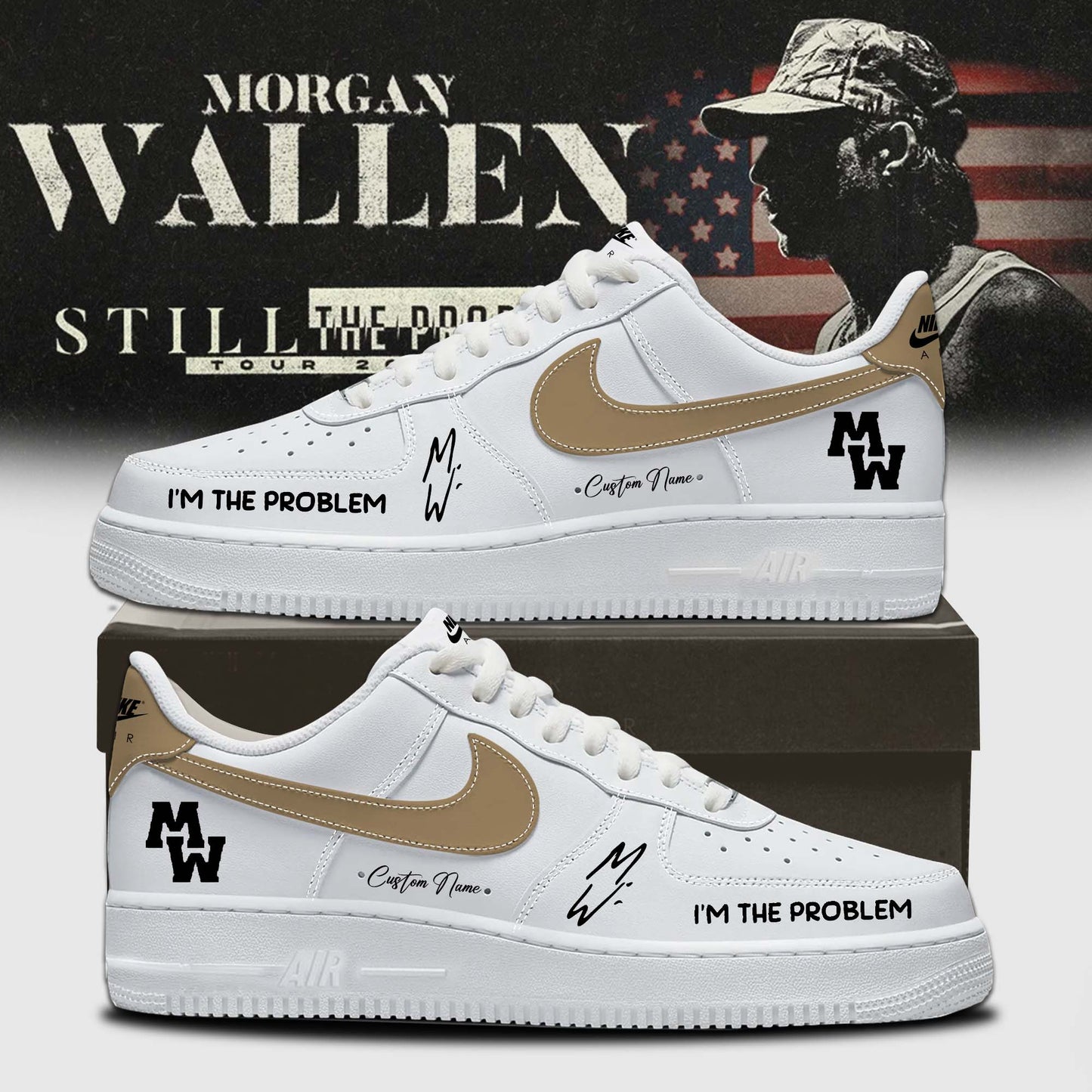 LIMITED EDITION - NEW CUSTOMIZED MORGAN WALLEN AF1 SHOES