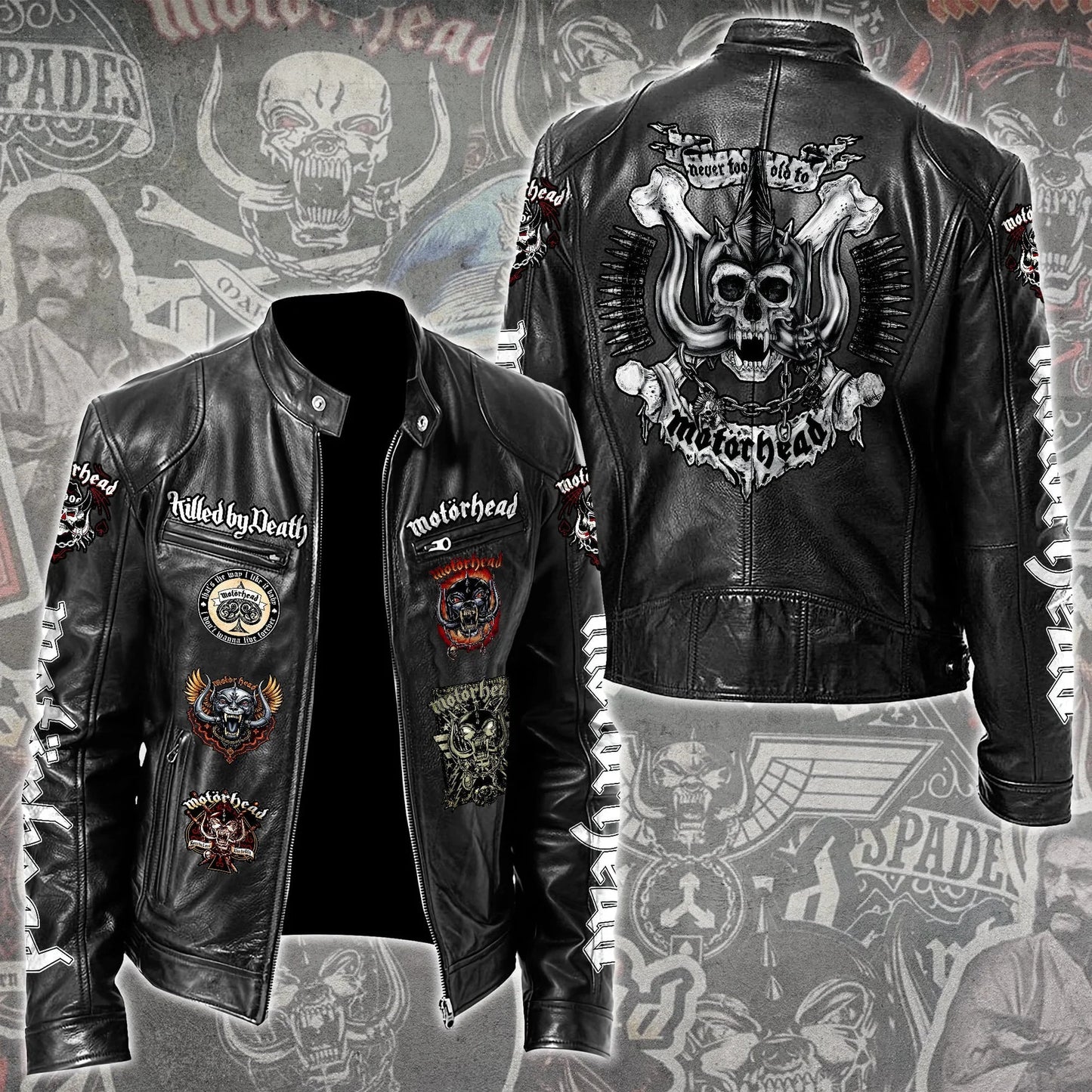 LIMITED EDITION - NEW CUSTOMIZED MOTÖRHEAD MOTORCYCLE LEATHER JACKET