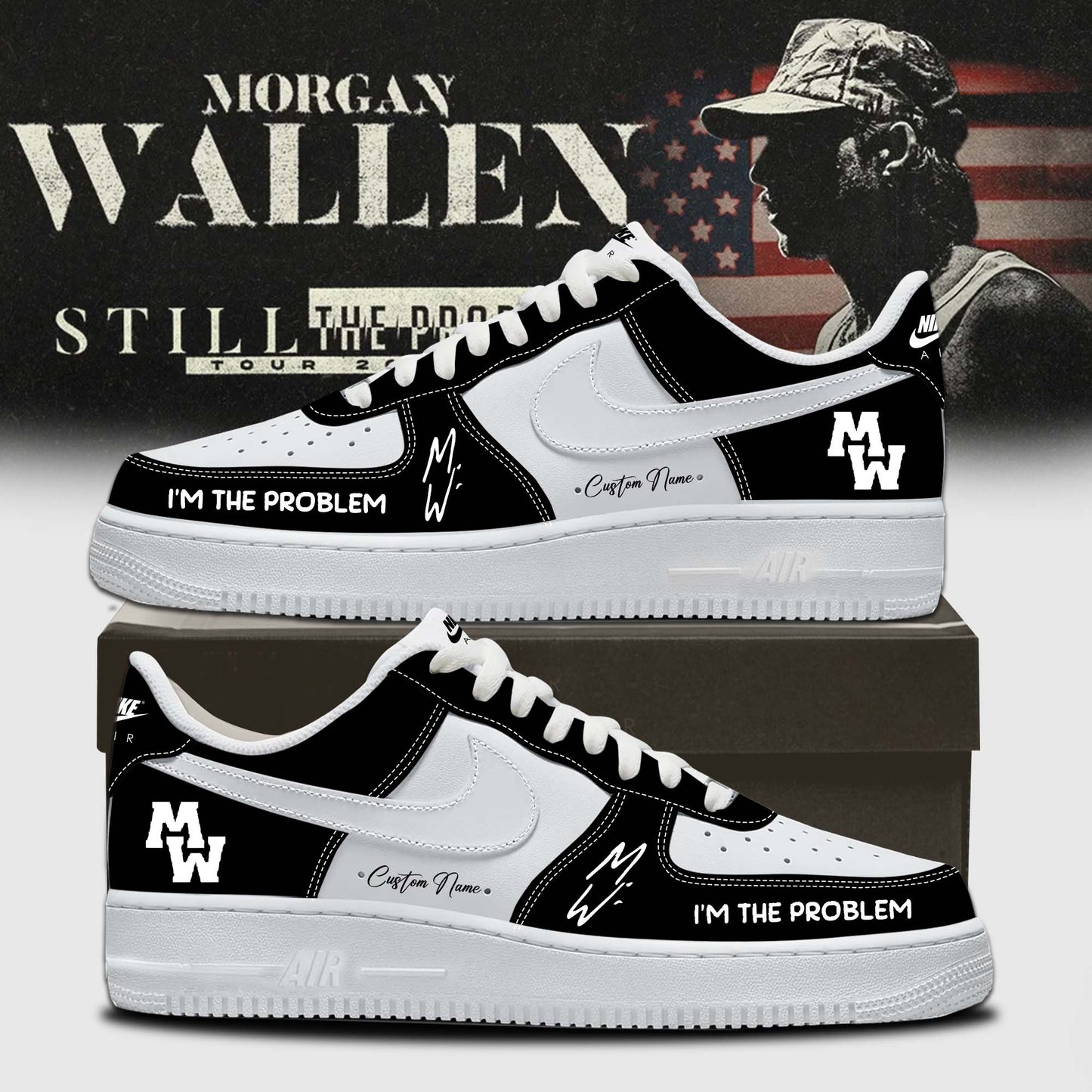 LIMITED EDITION - NEW CUSTOMIZED MORGAN WALLEN AF1 SHOES