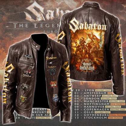 LIMITED EDITION - NEW CUSTOMIZED SABATON MOTORCYCLE LEATHER JACKET