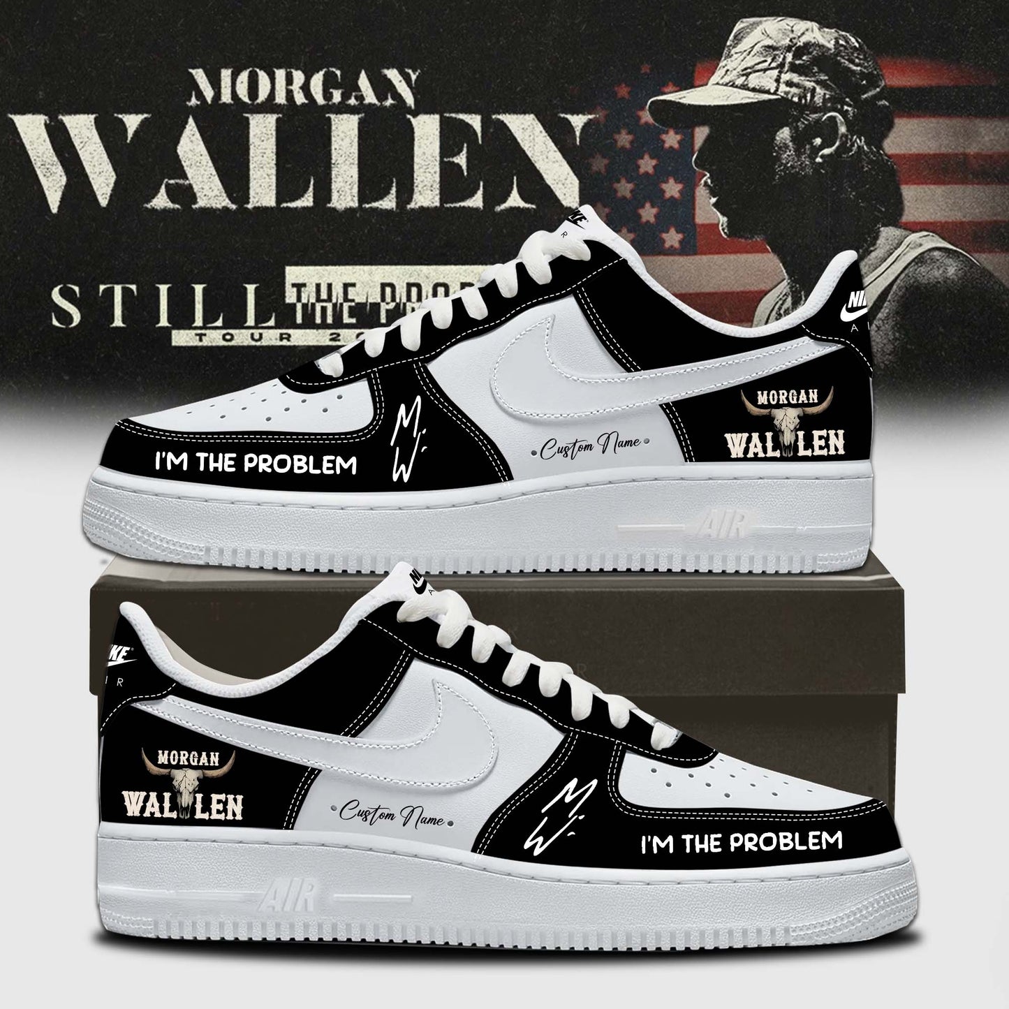 LIMITED EDITION - NEW CUSTOMIZED MORGAN WALLEN AF1 SHOES