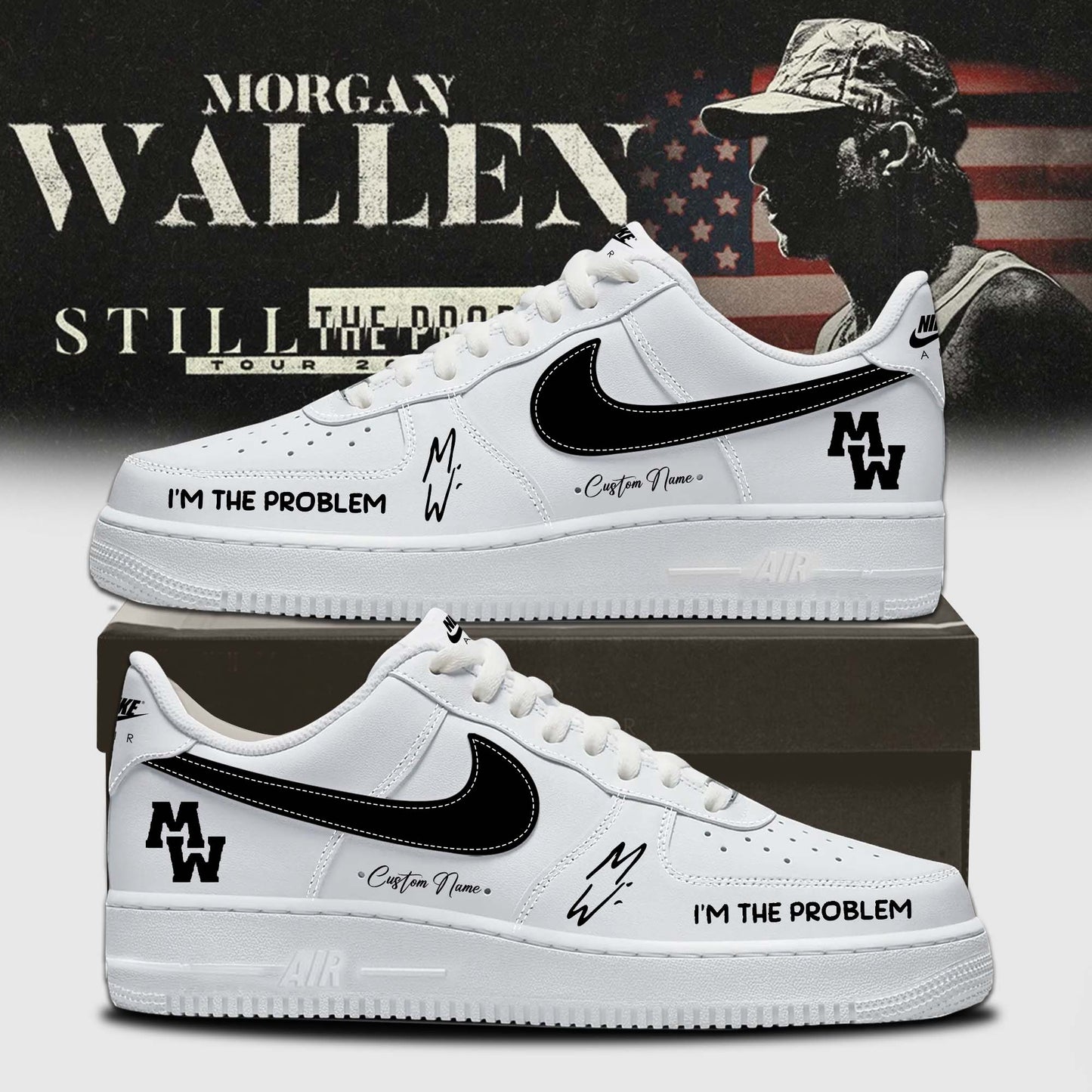 LIMITED EDITION - NEW CUSTOMIZED MORGAN WALLEN AF1 SHOES