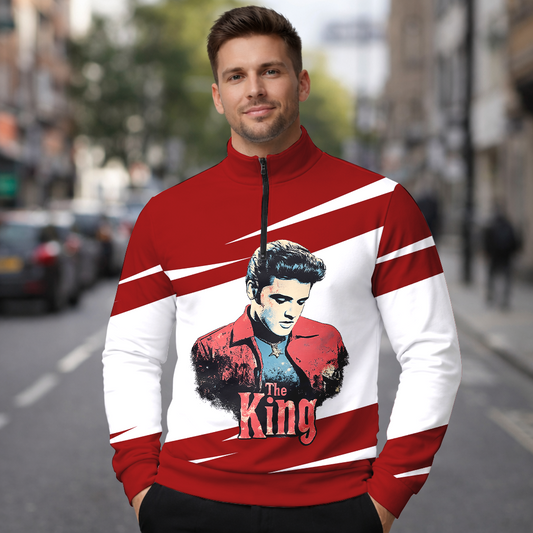 LIMITED EDITION - NEW CUSTOMIZED ELVIS PRESLEY SWEATER QUATER ZIP