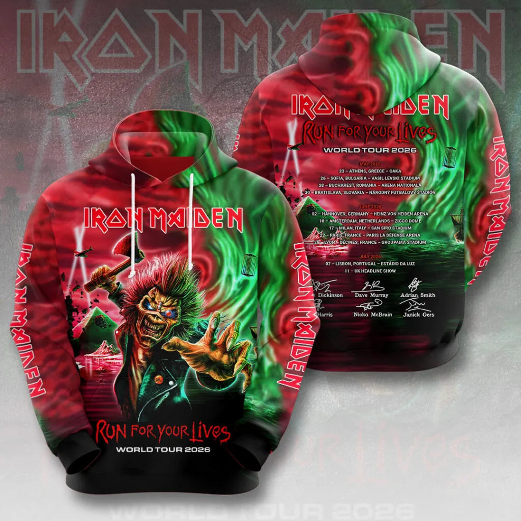 LIMITED EDITION - NEW CUSTOMIZED IRON MAIDEN T-SHIRT, HOODIE, ZIP HOODIE