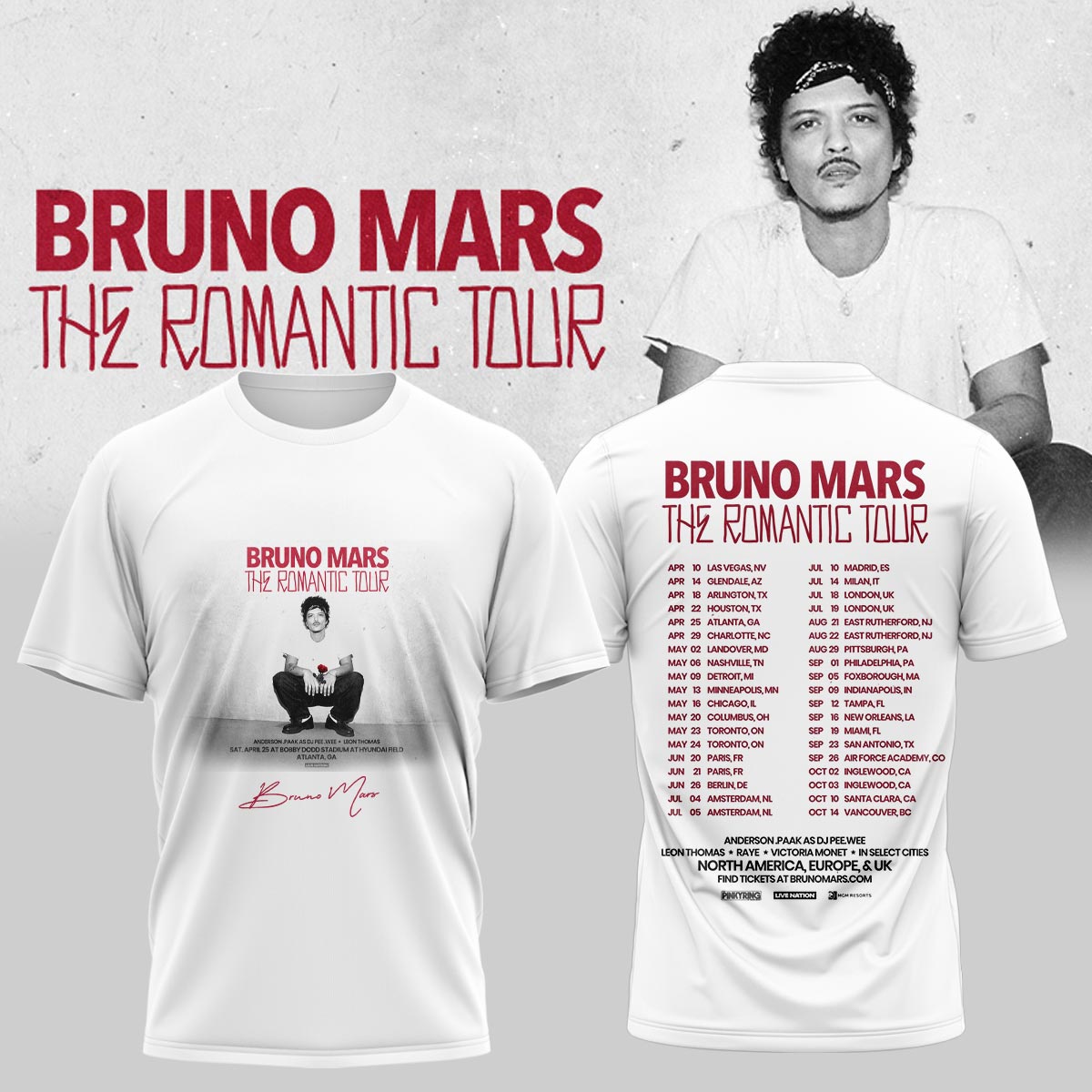 LIMITED EDITION - NEW CUSTOMIZED BRUNO MARS T-SHIRT, HOODIE, ZIP HOODIE