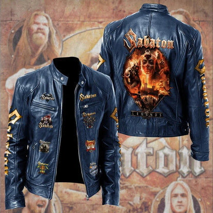 LIMITED EDITION - NEW CUSTOMIZED SABATON MOTORCYCLE LEATHER JACKET