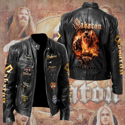 LIMITED EDITION - NEW CUSTOMIZED SABATON MOTORCYCLE LEATHER JACKET