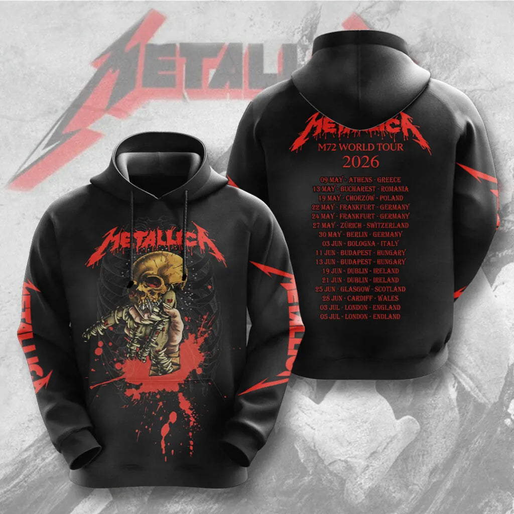 LIMITED EDITION - NEW CUSTOMIZED METALLICA T-SHIRT, HOODIE, ZIP HOODIE
