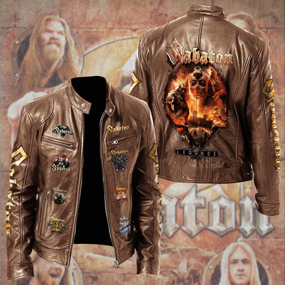 LIMITED EDITION - NEW CUSTOMIZED SABATON MOTORCYCLE LEATHER JACKET