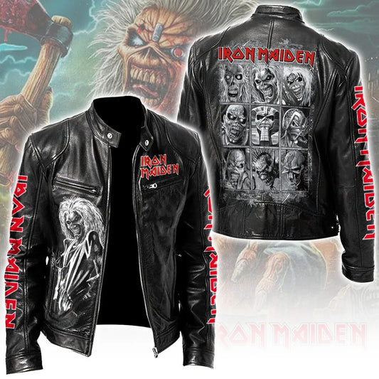 LIMITED EDITION - NEW CUSTOMIZED IRON MAIDEN MOTORCYCLE LEATHER JACKET