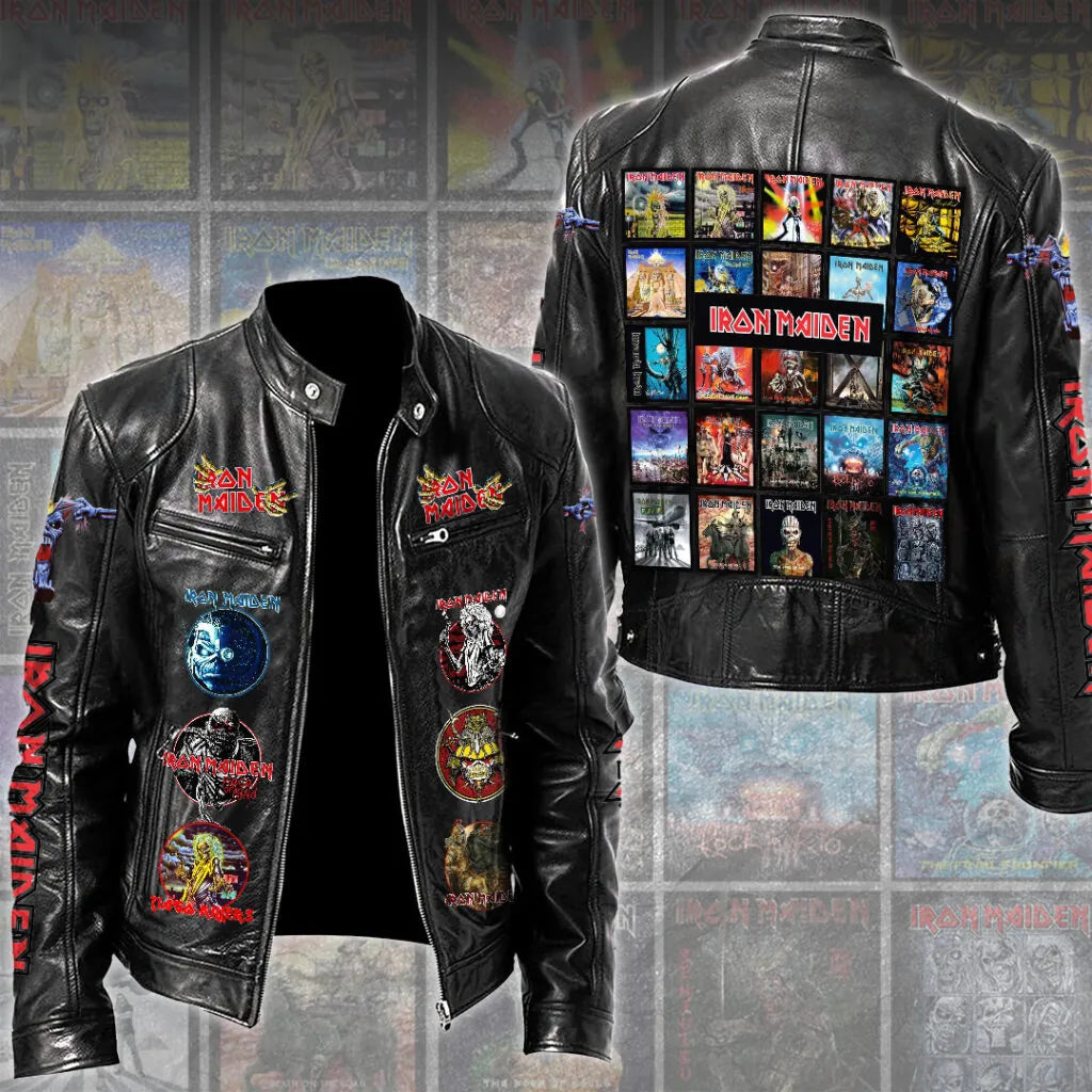 LIMITED EDITION - NEW CUSTOMIZED IRON MAIDEN MOTORCYCLE LEATHER JACKET