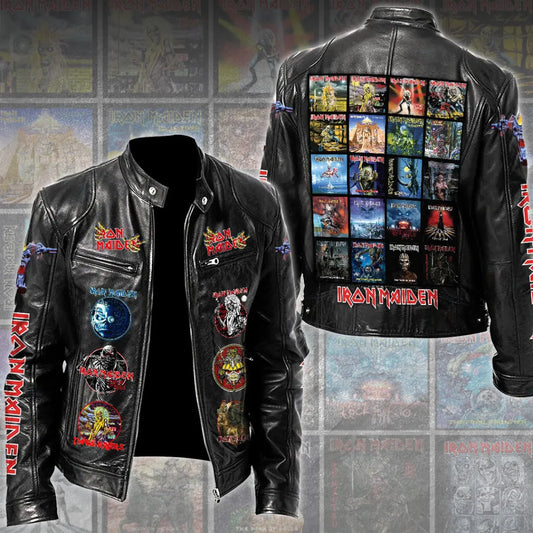 LIMITED EDITION - NEW CUSTOMIZED IRON MAIDEN MOTORCYCLE LEATHER JACKET