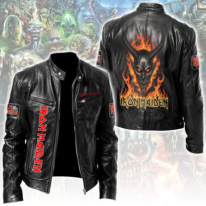 LIMITED EDITION - NEW CUSTOMIZED IRON MAIDEN MOTORCYCLE LEATHER JACKET