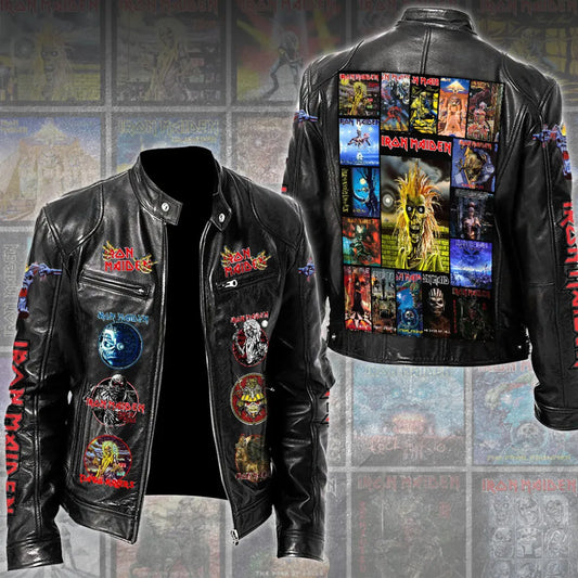 LIMITED EDITION - NEW CUSTOMIZED IRON MAIDEN MOTORCYCLE LEATHER JACKET