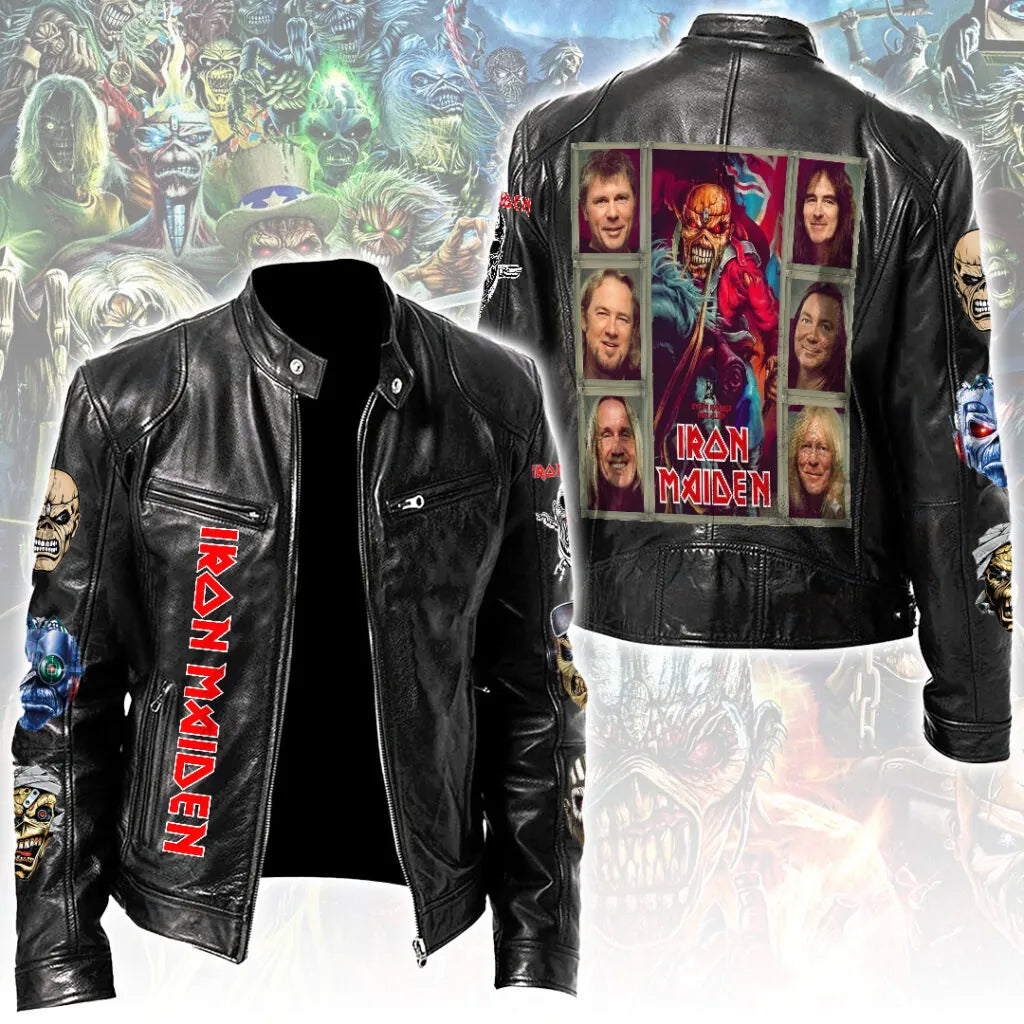 LIMITED EDITION - NEW CUSTOMIZED IRON MAIDEN MOTORCYCLE LEATHER JACKET