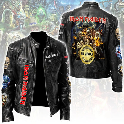 LIMITED EDITION - NEW CUSTOMIZED IRON MAIDEN MOTORCYCLE LEATHER JACKET