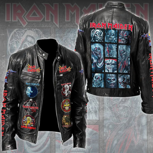 LIMITED EDITION - NEW CUSTOMIZED IRON MAIDEN MOTORCYCLE LEATHER JACKET