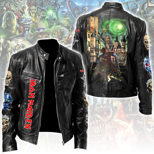 LIMITED EDITION - NEW CUSTOMIZED IRON MAIDEN MOTORCYCLE LEATHER JACKET