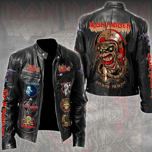 LIMITED EDITION - NEW CUSTOMIZED IRON MAIDEN MOTORCYCLE LEATHER JACKET