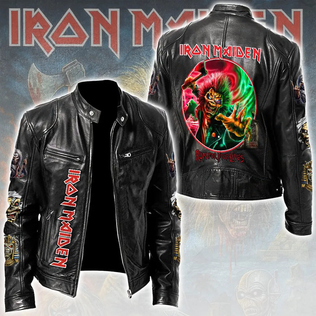 LIMITED EDITION - NEW CUSTOMIZED IRON MAIDEN MOTORCYCLE LEATHER JACKET