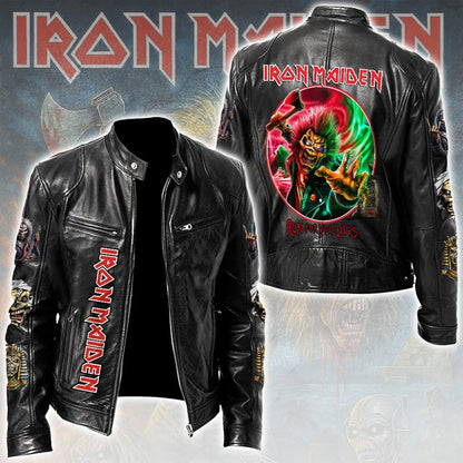 LIMITED EDITION - NEW CUSTOMIZED IRON MAIDEN MOTORCYCLE LEATHER JACKET