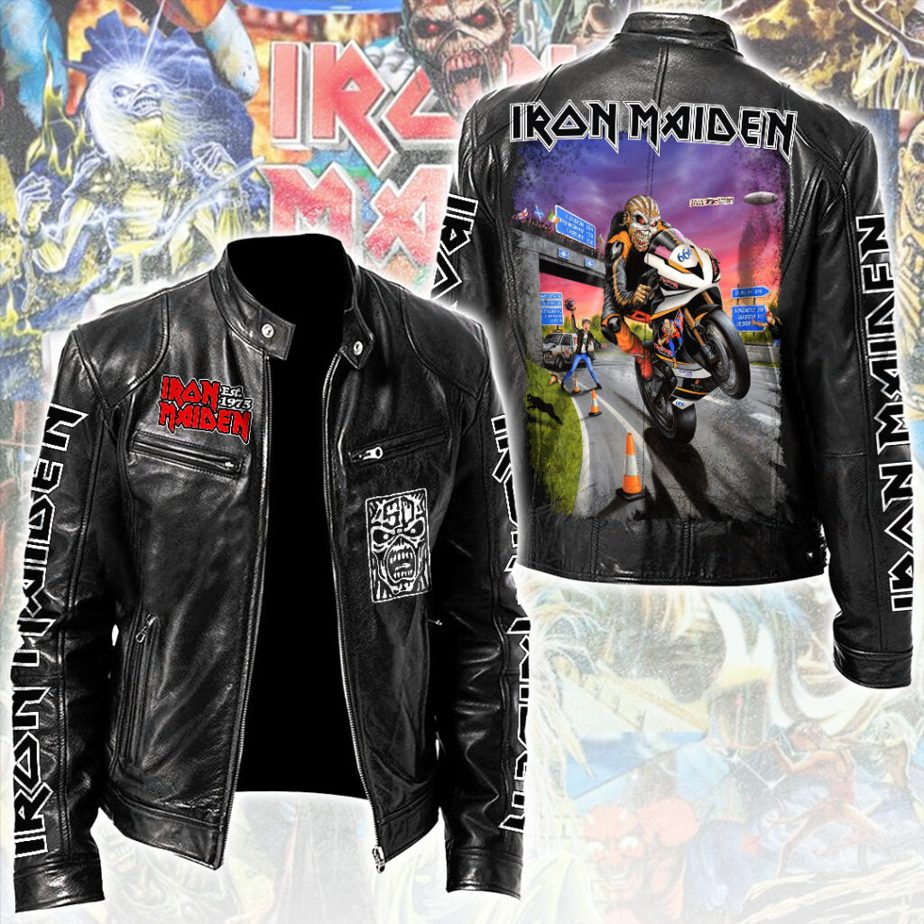 LIMITED EDITION - NEW CUSTOMIZED IRON MAIDEN MOTORCYCLE LEATHER JACKET