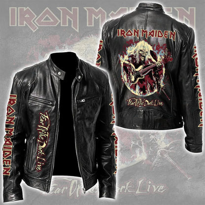 LIMITED EDITION - NEW CUSTOMIZED IRON MAIDEN MOTORCYCLE LEATHER JACKET