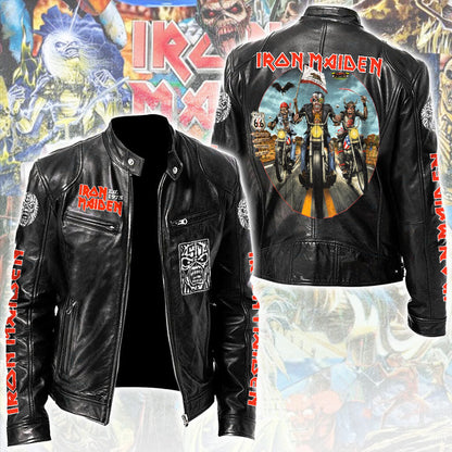 LIMITED EDITION - NEW CUSTOMIZED IRON MAIDEN MOTORCYCLE LEATHER JACKET
