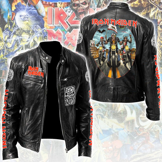 LIMITED EDITION - NEW CUSTOMIZED IRON MAIDEN MOTORCYCLE LEATHER JACKET