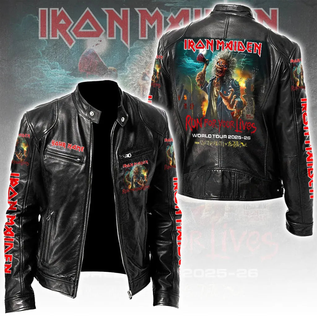 LIMITED EDITION - NEW CUSTOMIZED IRON MAIDEN MOTORCYCLE LEATHER JACKET