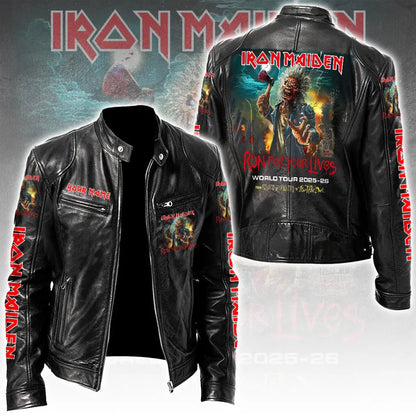 LIMITED EDITION - NEW CUSTOMIZED IRON MAIDEN MOTORCYCLE LEATHER JACKET