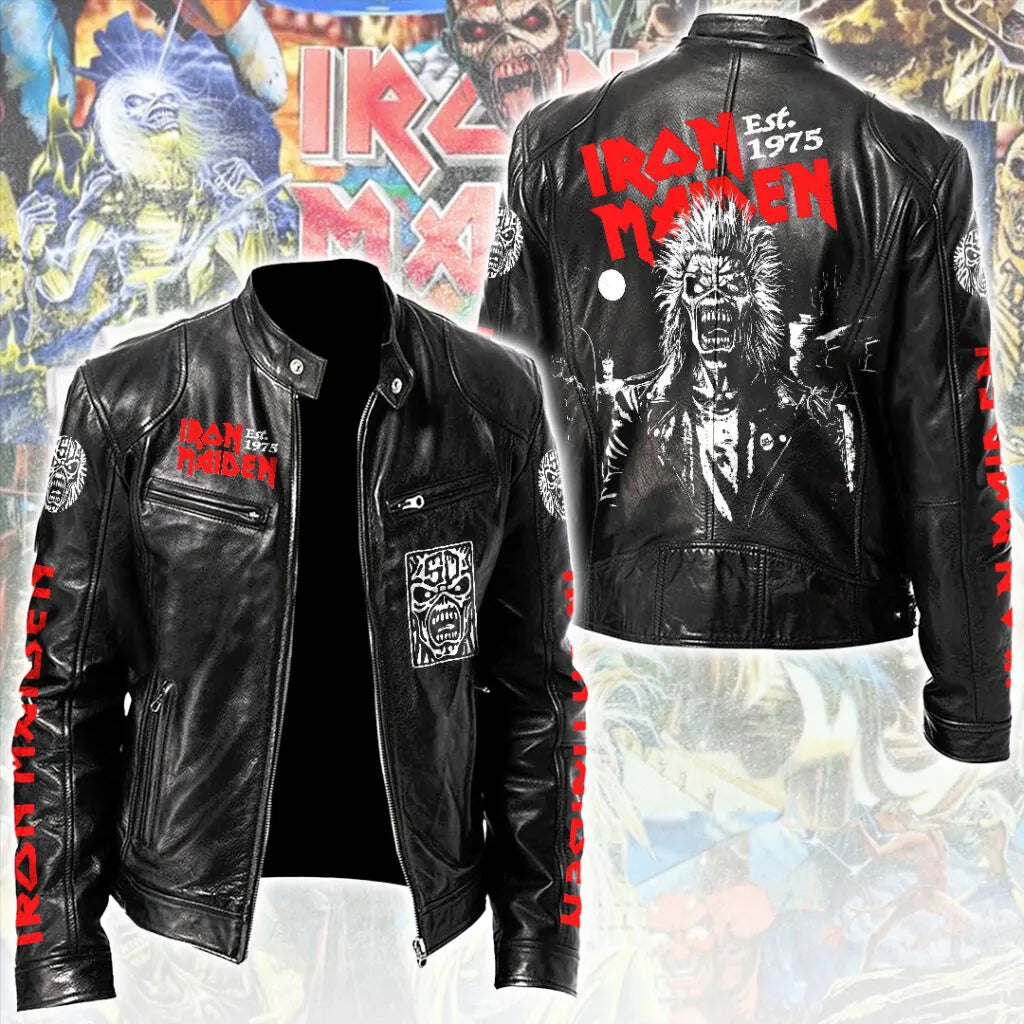 LIMITED EDITION - NEW CUSTOMIZED IRON MAIDEN MOTORCYCLE LEATHER JACKET