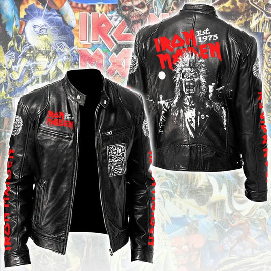 LIMITED EDITION - NEW CUSTOMIZED IRON MAIDEN MOTORCYCLE LEATHER JACKET