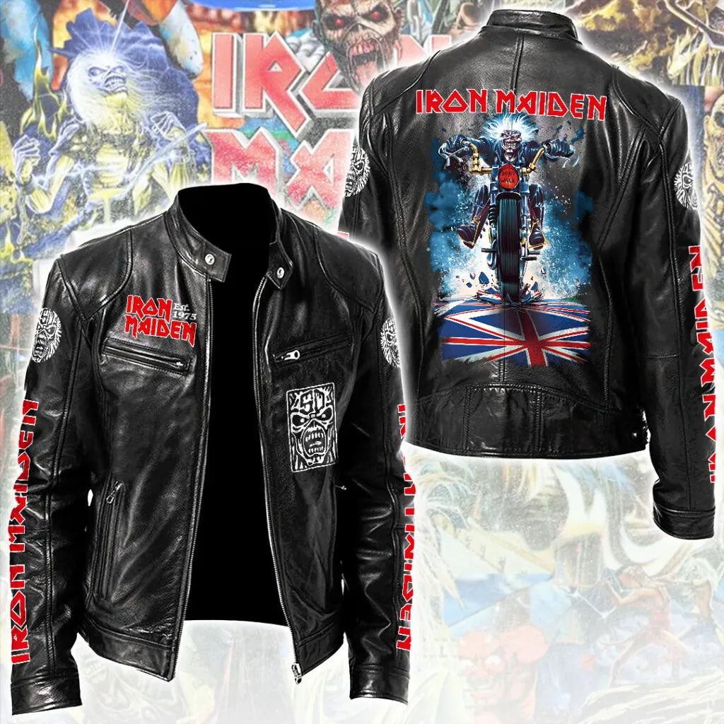 LIMITED EDITION - NEW CUSTOMIZED IRON MAIDEN MOTORCYCLE LEATHER JACKET