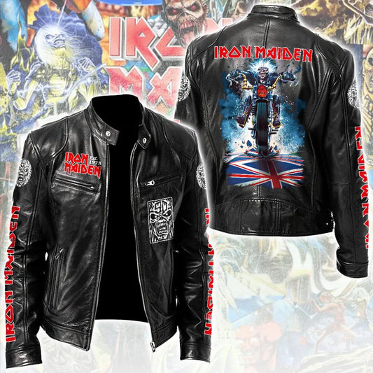 LIMITED EDITION - NEW CUSTOMIZED IRON MAIDEN MOTORCYCLE LEATHER JACKET