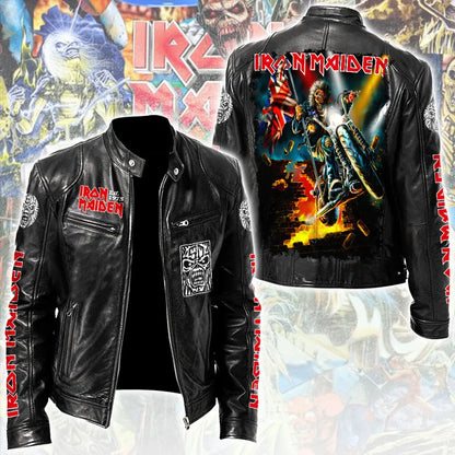 LIMITED EDITION - NEW CUSTOMIZED IRON MAIDEN MOTORCYCLE LEATHER JACKET