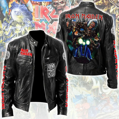 LIMITED EDITION - NEW CUSTOMIZED IRON MAIDEN MOTORCYCLE LEATHER JACKET